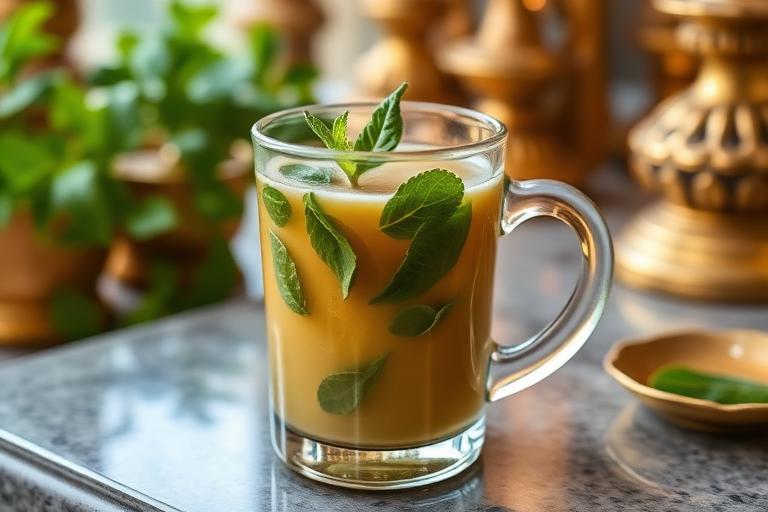 Pudina Masala Chai at Srinathji Mandir, Nathdwara, Rajasthan